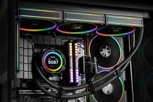 Image of ID-COOLING SL360 CPU Liquid Cooler with Display, Customizable 2.1 inch LCD Display for Images or Performance Metrics, 360mm AIO Cooler, Three AF127 ARGB Fans, Fits Intel /AMD