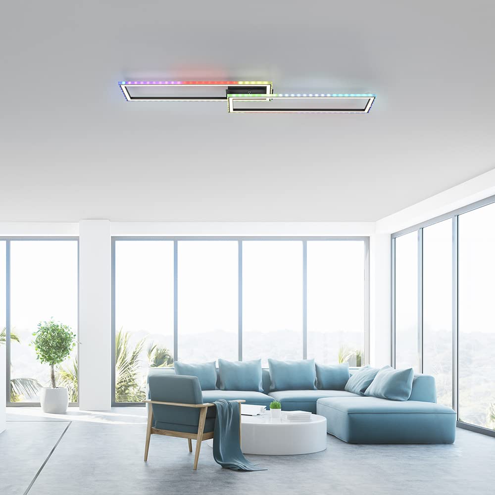 SellTec LED Deckenleuchte schwarz RGB Sidelight CCT dimmbar Fernbedienung
