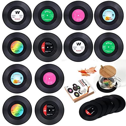 6 Vinyl-Schallplatten-Untersetzer – Rutschfest, Isoliert, Mit Halter, Retro-Deko Für Tische