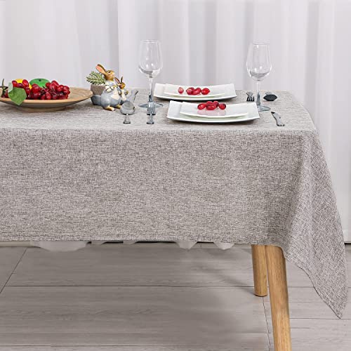 Hiasan Tischdecke Leinenoptik Eckig Tischtuch Wasserabweisend Tischwäsche, 1 Stück, 135 x 200cm, Stein – Ansicht 5