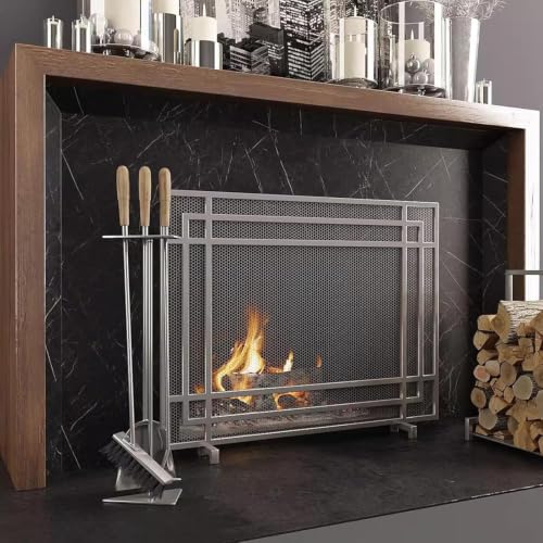 Protector contra chispas de chimenea de gas panel plano de 99x78 cm para estufas caseras 4