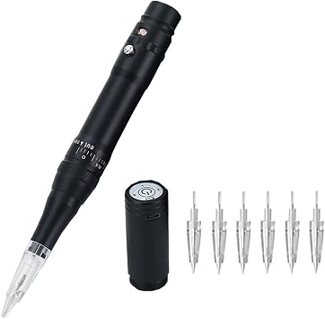 Permanent Makeup Machine Wireless Tattoo Eyebrow Machine Eyebrow Tattoo Pen Kit with 6pcs Permanent Makeup Needles Suitable for Beginners Eyebrow Tattoo,Eyeliner Tattoo,Tattoo Embroidery,MTS Motor