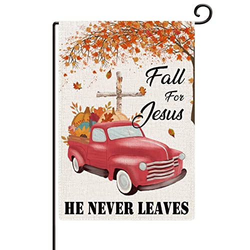 Bandera de jardín de otoño para Jesús resistente al viento y la lluvia