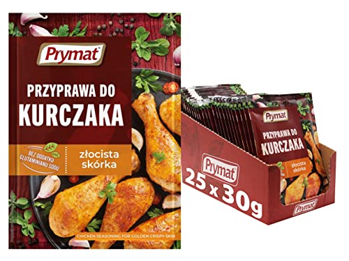 Prymat - Condimento de pollo, mezcla de hierbas y especias para pollo dorado, crujiente, 30 g (paque