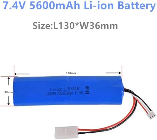 Miniatura 3 de CBB Batería de iones de litio de 7.4V 5600mAh de gran capacidad para Heng Long 3818 3889 3809 RC Tank L6.2-2P Plug 2 Pack con cargador de equilibrio
