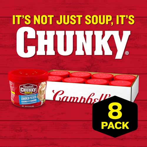 Image of Campbell's Chunky Soup, Loaded Potato Seasoned with Bacon, 15.25 oz Microwavable Bowl (Case of 8) (Pack of 3)