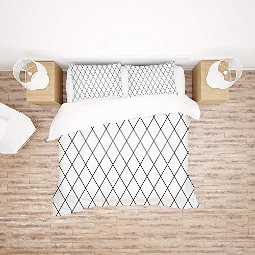 Parure de lit motif géométrique 3 pièces housse de couette polyester - 3