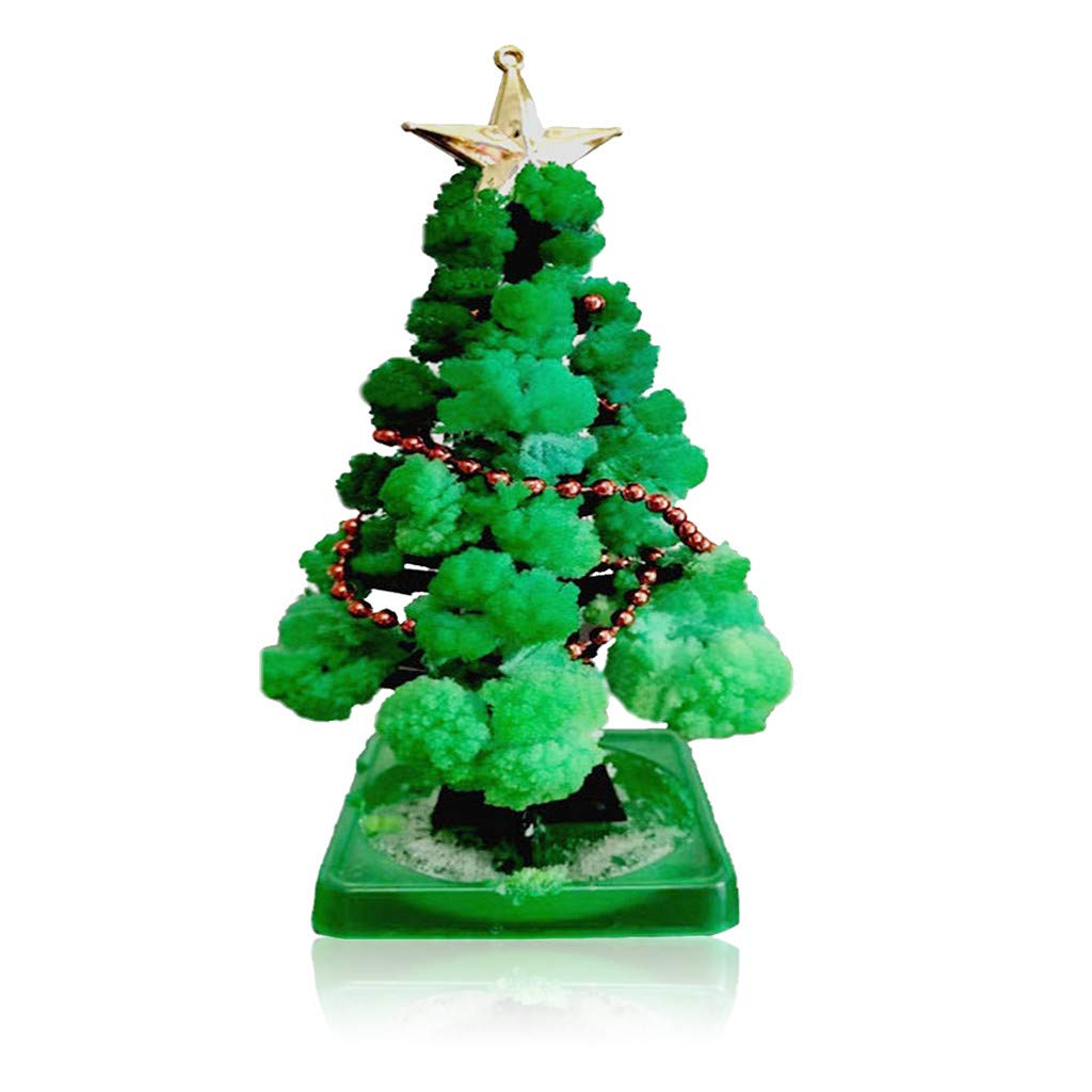 Geduochn Mini Christmas Tree Magic Growing, Paper Tree DIY Crystal Growing Kit/Ornaments Decoration Toy Novelty Xmas Gift Boys Girls Science Kits & Toys Learning Guide (1pc)