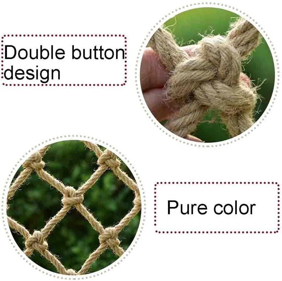 Kids Climbing Frame - 2x3m Hemp Rope Cargo Net for Outdoor Play, Safe Rock Wall Ladder & Hammock Style Adventure Gear for Children, Durable Playground Equipment