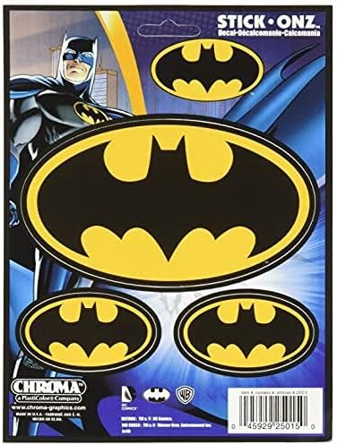 LA Auto Gear Batman Colored Bat Logo Superhero DC Comics Movie Car Truck SUV Vehicle Garage Home Office Wall Decal Sticker - 3pc Stick Onz
