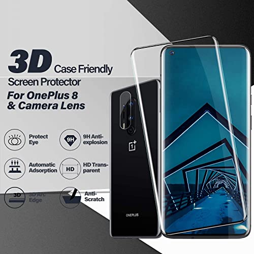 Image of STP FEEL Advanced Fulll Glue Tempered Glass Protector For Oneplus 8 Pro | Full Glue Edge to Edge Full Glue Screen Protector Guard Protector, Pack of 1
