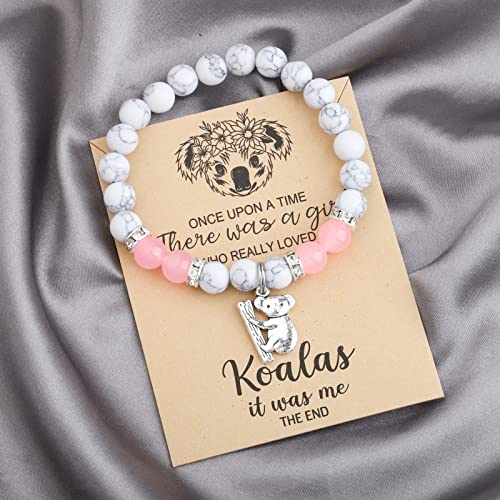 Image of MAOFAED Koala Bracelet, Koala Lover Gift, Koala Jewelry, Gemstone Bead Bracelet