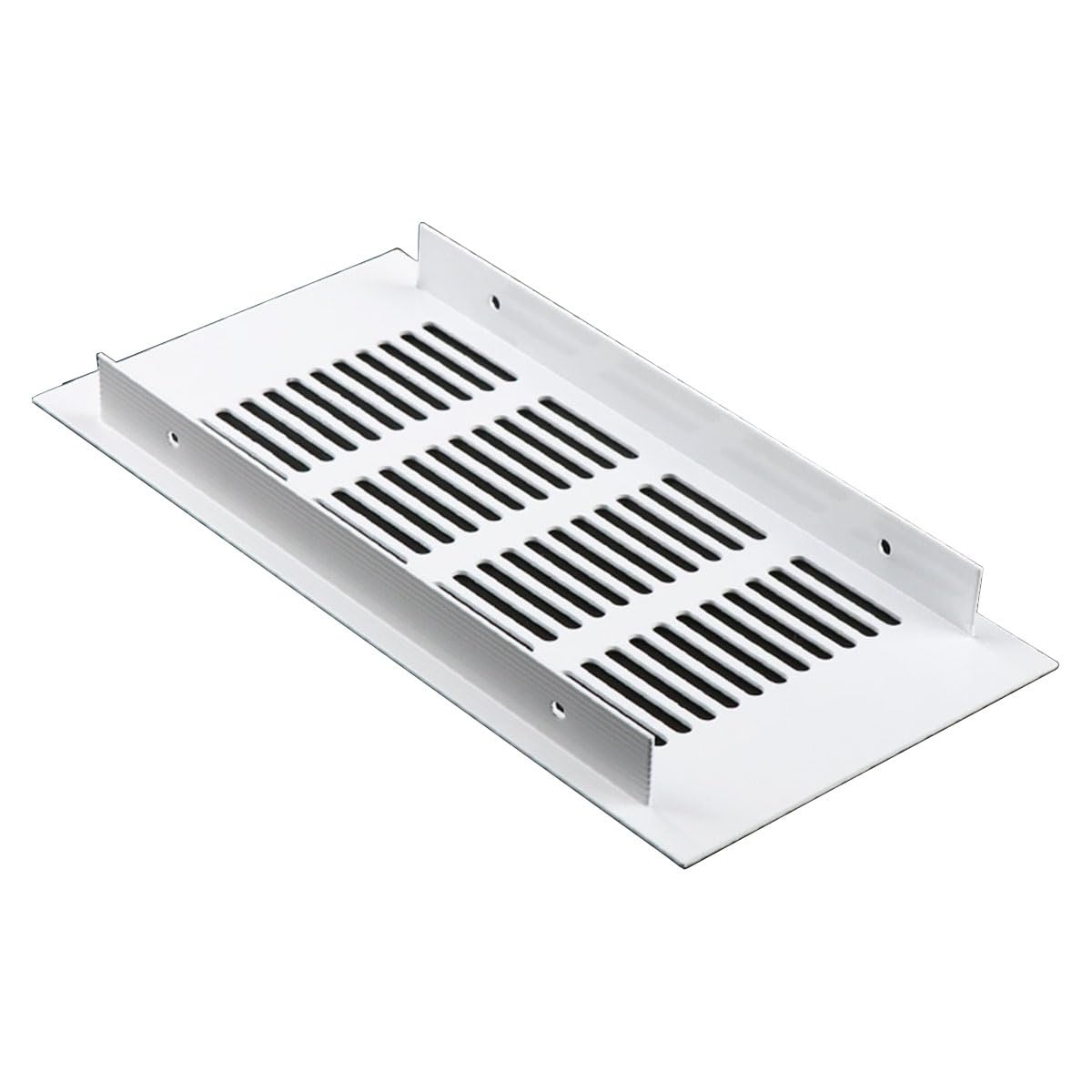 WAWPU Ventilation Grille 100mm, Aluminum Alloy White Kitchen Plinth Vent Grill, Rectangle Louvred Ventilation Cover for Cabinet Wardrobe Cupboard(100X200mm)