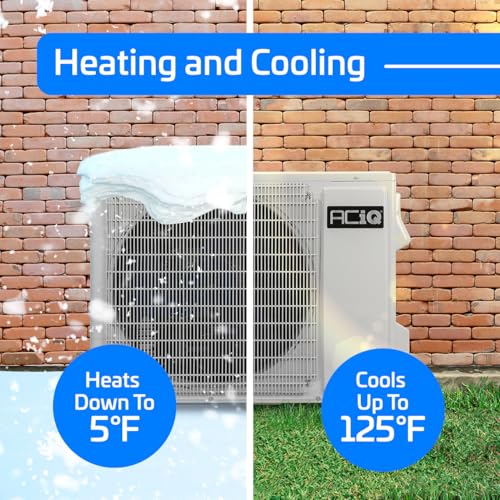 Image of ACiQ Essentials 2.5 Ton 18 SEER2 Central Inverter Heat Pump Split System with 15kW Back-up Heat Kit & Thermostat - R32 | 30000 BTU, High Efficiency, Multi-Positional, AC /Heating