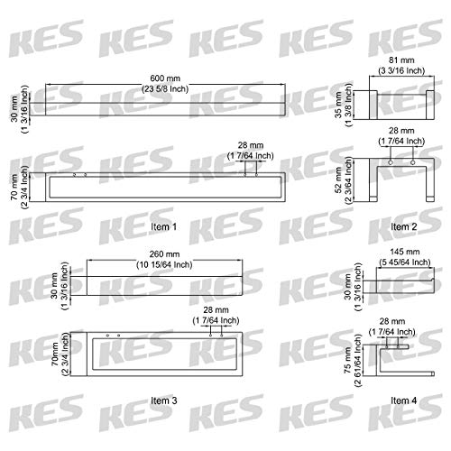 Kes Bathroom Accessories Set 4-Piece Including Towel Bar Toilet Paper Holder Towel Ring Robe Hook Rustproof Wall Mount Sus 304 Stainless Steel Polished Finish, La2300-42 #TOP1