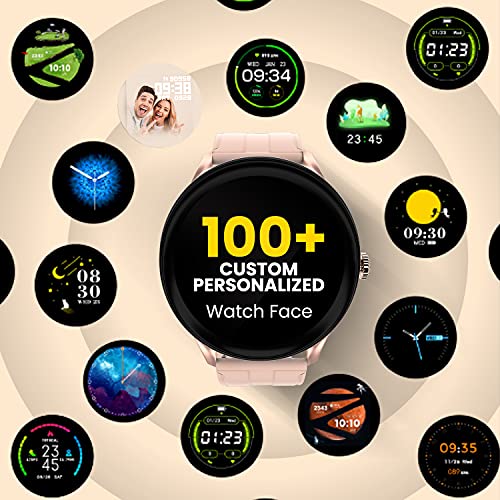 Image of ZEBRONICS Zeb-Fit2220CH Smart Fitness Band, 2.5D Curved Glass Full Touch Display, SpO2, BP & Heart Rate Monitor, IP68 Water Resistant, 8 Sports Mode (Gold Rim + Rose Gold Strap)