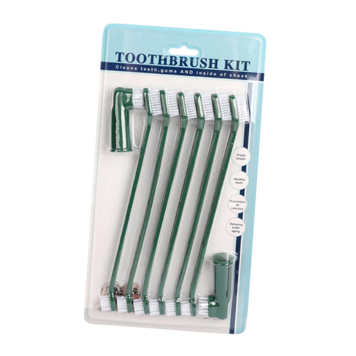 GRIRIW Toothbrushes for Dogs Pet Toothbrush Pen Set Dog Care Kit Finger Brush Gentle Cleaning Ergonomic Handle Suitable for Pets Keep Mouth Clean