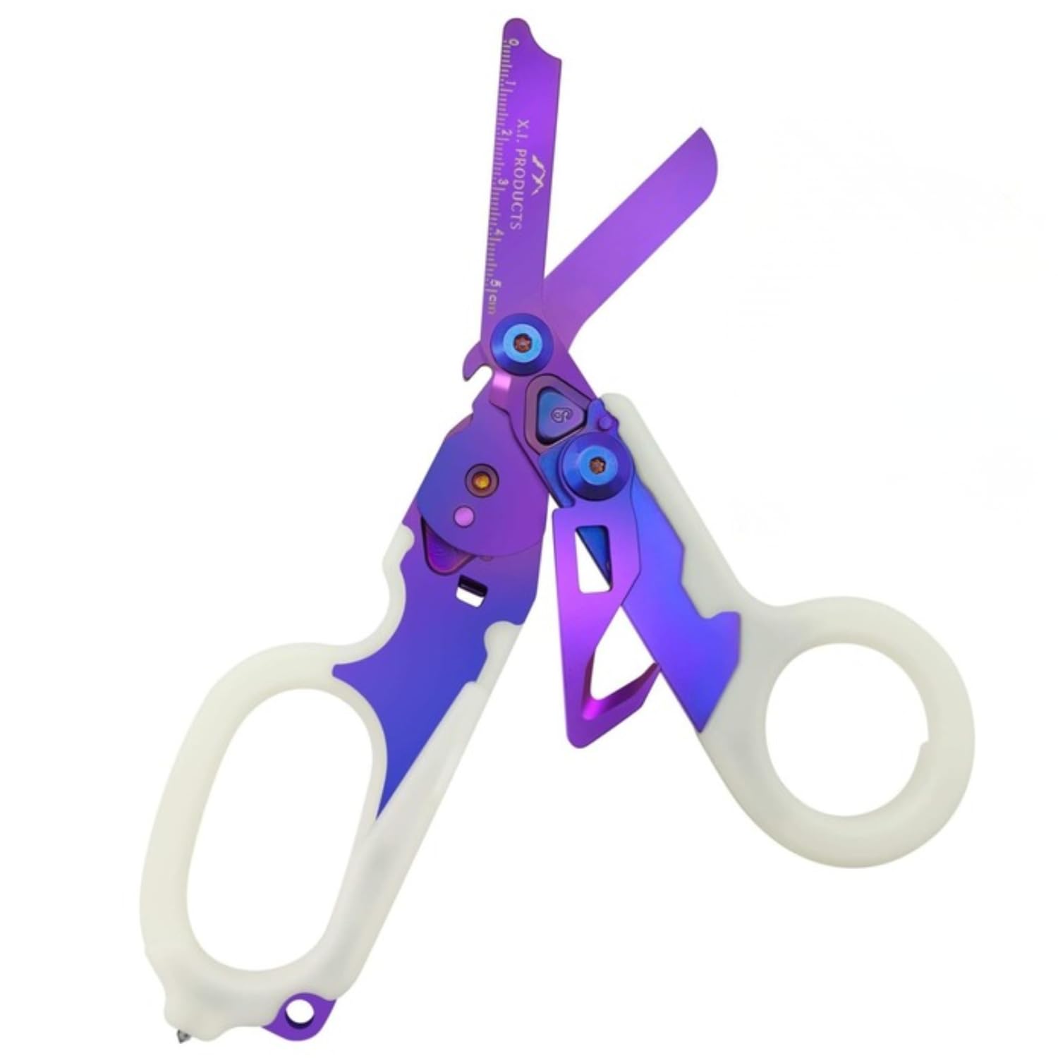 Multifunctional Foldable Trauma Shears With Holster Perfect For EMTs Purple