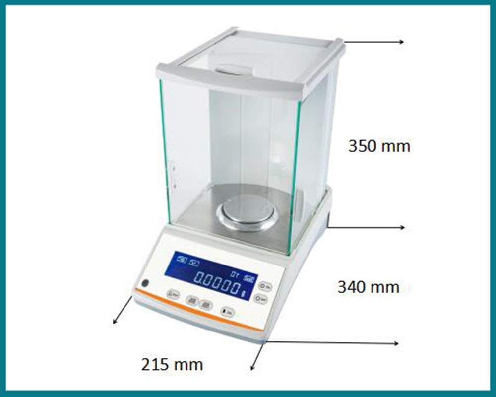 0,0001g 0,1 MG balanza analítica Digital balanza de Laboratorio balanza electrónica | Calibración Interna | Salida RS232C | Parabrisas de Vidrio | Aprobación ISO/CE/ROHS (320 g x 0,0001 g)