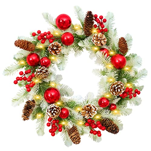 Couronne de Noël de ferme YZCIS pour porte d'entrée : fini les décorations de Noël ternes