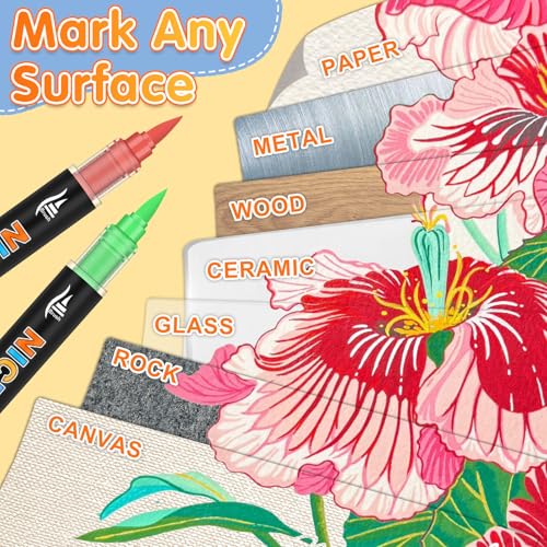 Image of NICETY 36 Pens 72 Colors Dual-Tip Acrylic Markers,Slide-out Drawer Gift Box
