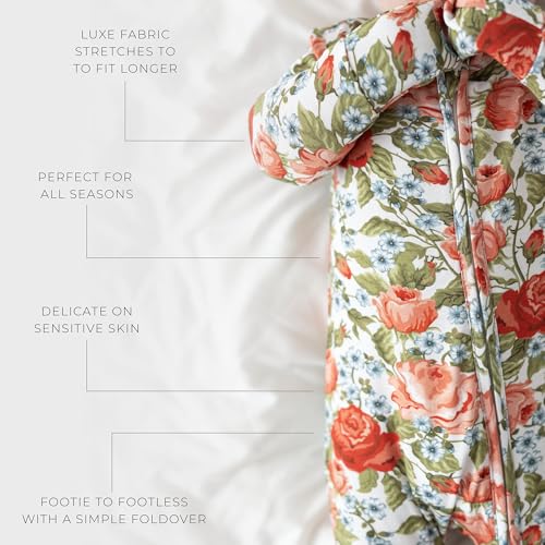 Image of Posh Peanut Convertible Baby Sleepers - Footless Baby Pajamas with 2 Way Zipper for Easy Diaper Changes