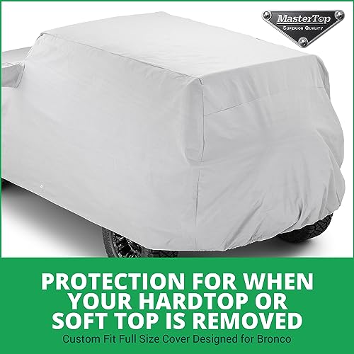 Image of MasterTop 5-Layer Full Car Cover - Fits Ford Bronco 2020-2023 - Bronco Sport Car Accessories Ford Bronco Cover Truck Cover Exterior Covers Vehicle Cover - Installs Over Factory Top - Weatherproof