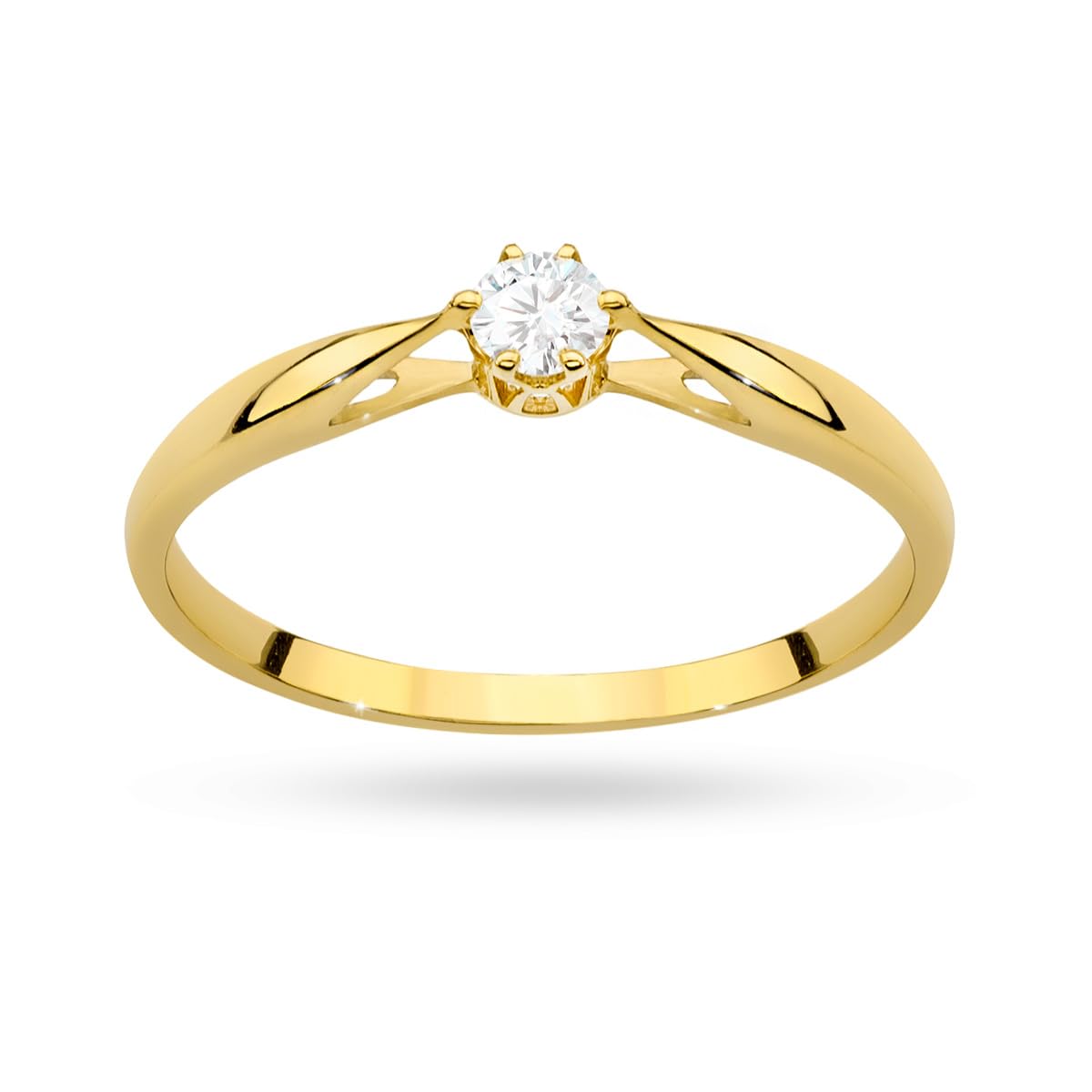 MARKO Eleganter 333 Gold Damen Ring mit Solitär – Echtgold Verlobungsring/Vorsteckring
