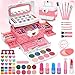 Produktbild Waschbares Kinderschminke Set 55 Teile  Schminkkoffer für Mädchen 3-10 Jahre, Sicher & Hautfreundlich | Kinder Makeup Spielzeug Geburtstagsgeschenke