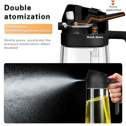 Image of 2 in 1 Oil Sprayer, Oil Sprayer for Kitchen Cooking, 470ml Oil Spray Bottle for Home