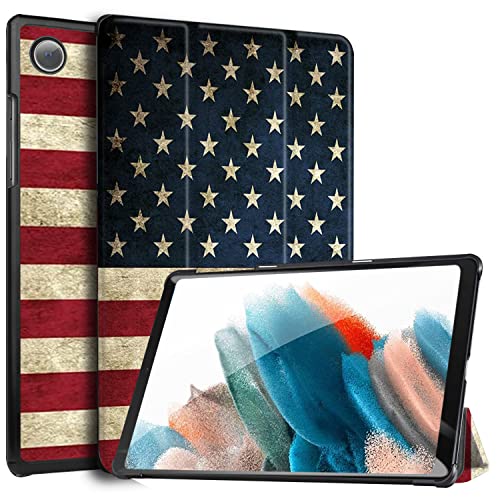 Image of Robustrion Smart Trifold Hard Back Flip Stand Case Cover for Samsung Galaxy Tab A8 10.5 inch [SM-X200 /X205 /X207] 2022 - Flag