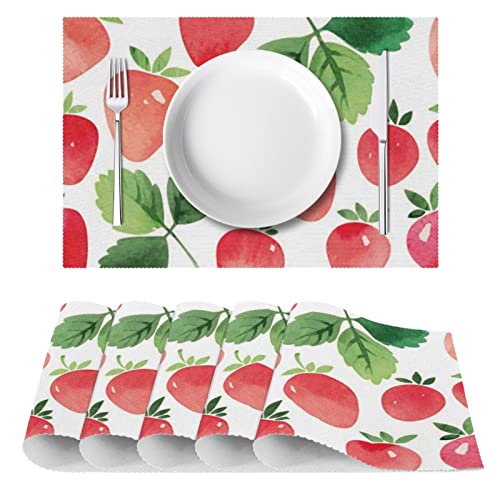 Sets de table aquarelle de fraise de qualité supérieure lot de 6 - 3