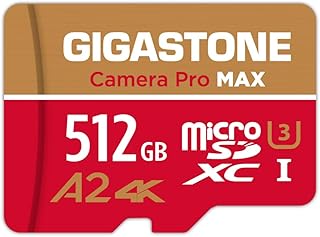 [5-Yrs Free Data Recovery] GIGASTONE 512GB Micro SD Card, 4K Camera Pro MAX, A2 V30 MicroSDXC Memory Card for Gopro, Action Cams, 4K UHD Video, Up to 160/100 MB/s, UHS-I U3 C10 with Adapter