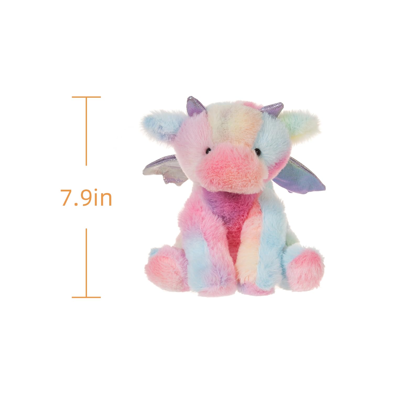 Apricot Lamb Black Dragon Plush Stuffed Animals for Kids, Soft Cute Plush Toys for Baby Girl and Boy, Fluffy Black Dragon Black: Small Multicolored