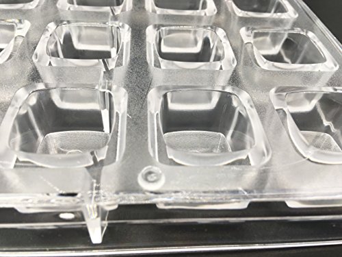 Candy Making Mold, Diamond Clear Polycarbonate Chocolate Mold Jelly Candy Making Mold 21-Piece Tray (Square Candy Mold) #TOP2