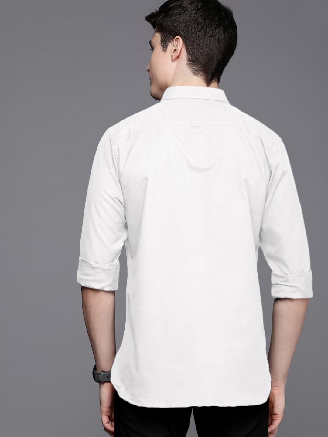 Pinkmint Camicia formale da uomo in misto cotone, casual, a maniche lunghe, tinta unita, camicia formale da uomo (confezione da 1)