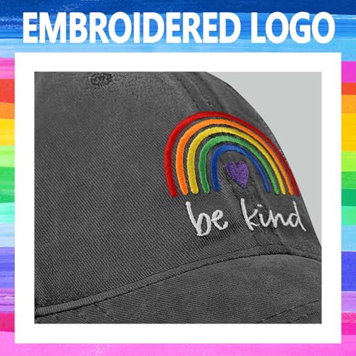 Image of Gay Pride Rainbow Trucker Hat for Men and Women LGBT Embroidered Adjustable Washable LGBTQ Baseball Cap Gifts