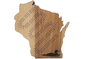 Rustic Wisconsin Loon Cribbage Board With Pegs and Peg Storage