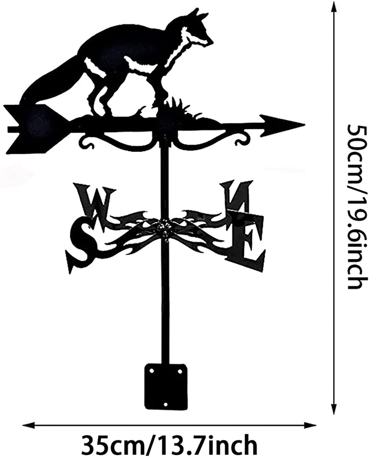 Weathervane, wiatrowskaz Narzędzie pomiarowe z sylwetką Weathervane Metalowa wiatrowskaz Wskaźnik kierunku wiatru Palnik ogrodowy ze wspornikiem montażowym Montaż na dachu podwórka Łatwy w użyciu
