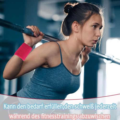 Schweißband Handgelenk,Schweißband,12 Stück Bunte Schweissband,Schweißbänder Handgelenk für Männer und Frauen,Baumwolle Fitness-Schweißbänder für Tennis Basketball Fußball Laufen Fitnessstudio
