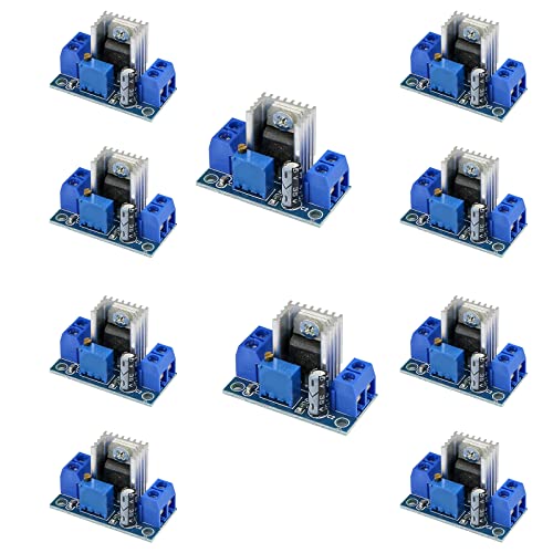 LM317 Adjustable Voltage Regulator Power Board DC-DC Converter Step-Down Module Adjustable Linear Regulator Power Supply, Pack of 10 Cover