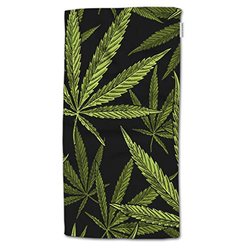 HGOD DESIGNS Hand Towel Cannabis?Vintage Green Marijuana Leaf Design Hand Towel Best for Bathroom Kitchen Bath and Hand Towels 30