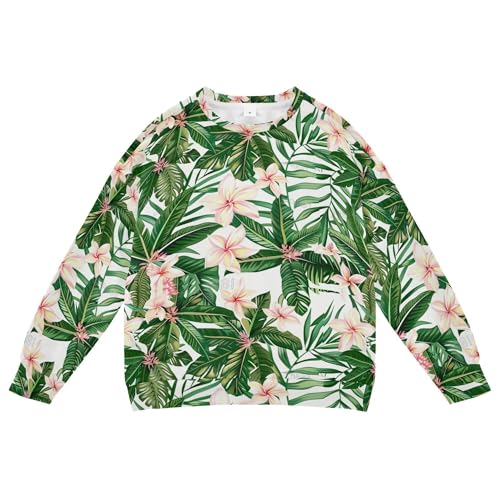 JUNZAN Green Tropical Leaves Kids Boys Hoodie Sweatshirt Fleece Tops Clothing Shirts Sports 4T