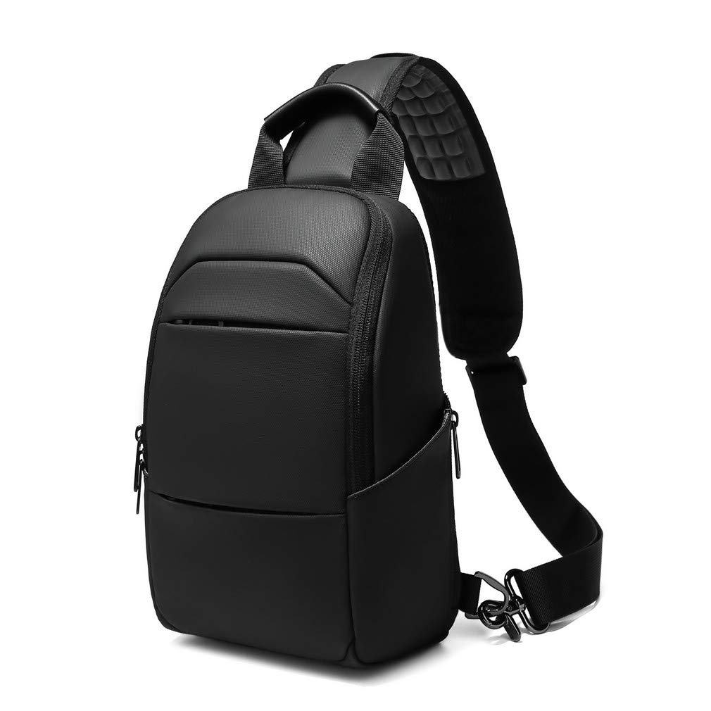 Messenger Bag for Men Small Black Sling Crossbody Bags Waterproof Daypacks Hiking Biking Shoulder Bag