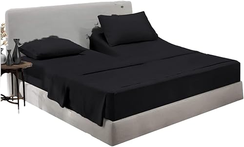 Top Split King - Juego de sábanas de cabeza flexible para colchón con número de sueño, se adapta a camas de bolsillo profundo de 1800 hilos, súper