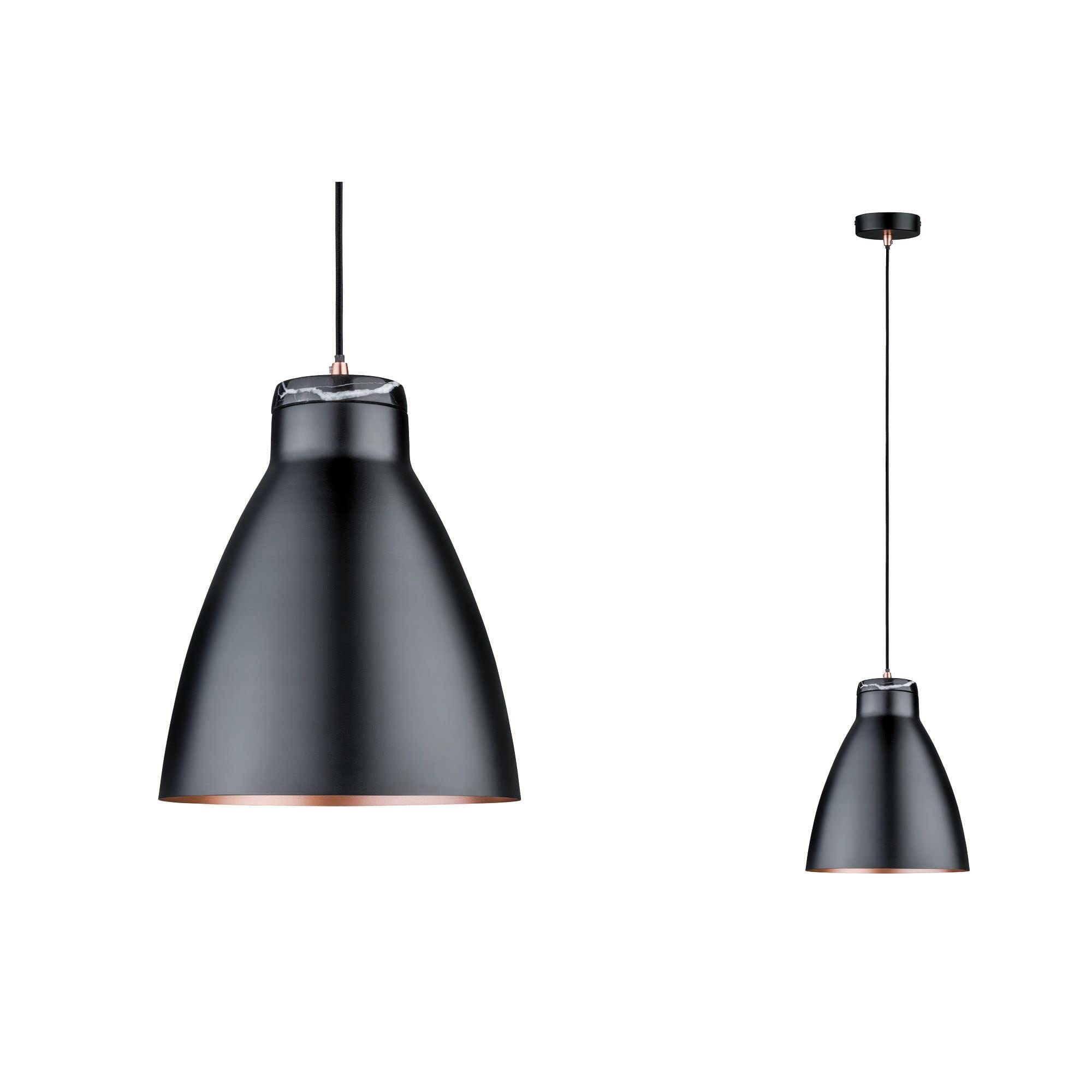 Paulmann Negro Cobre Mate 79609 Neordic Roald máx. 1x20 W, Colgante para lámparas E27, luminaria de Techo 230 V Metal/mármol, sin Fuente de luz