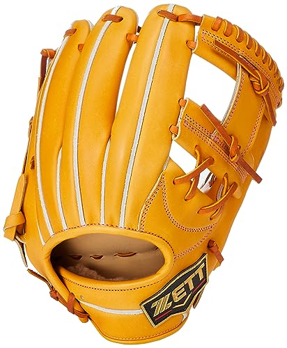 ZETT BPROG760S Hard Baseball Glove Pro Status, for Second Short, Kenta Imamiya Player Type, Right Throw, Oak Brown