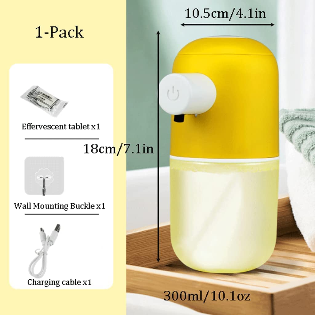 Distributeurs de Lotion sans Contact Distributeur de Savon Rechargeable Distributeur Automatique de Savon moussant pour la Maison et Le Commerce Gris 1 pièces
