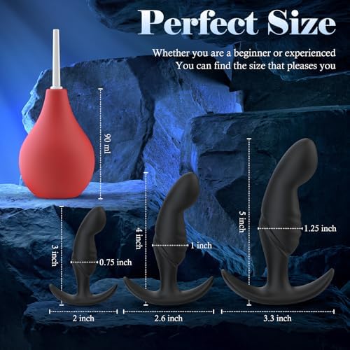 4PCS Anal Plug Adult Sex Toys, Silicone Butt Plug Set for Beginners, Advanced Users, Anal Dildo Training Kit Sex Toys for Man, Women and Couple with Flared Base Prostate Toys — 사진 6