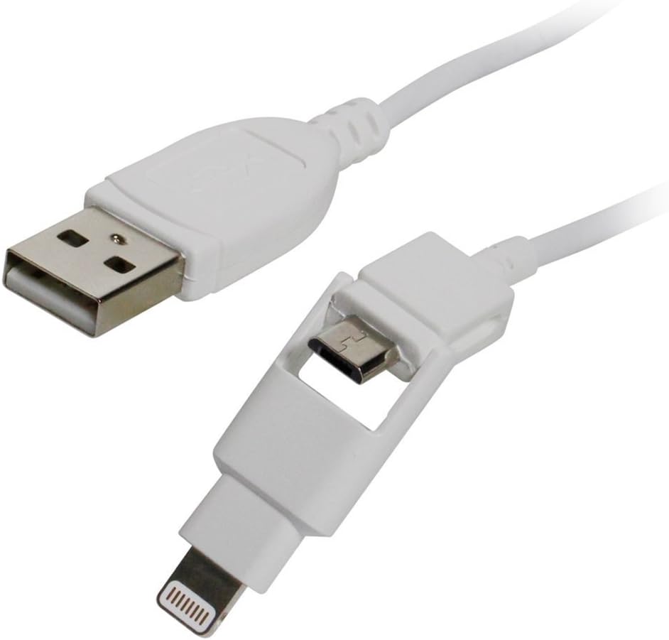 Owltech Micro USB with Lightning Cable for Change and Data Transfer Adapter Apple MFI Authentication 1.0m White Japan